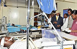 Ugandan President visited terror attack injured