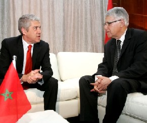 El primer ministro de Portugal, José Sócrates y el primer ministro de Marruecos Abbas El Fassi