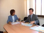 Filomena Martins, ministra de Educaci�n de Cabo Verde y Jos� Miguel Ruano Le�n, Consejero de Educaci�n, Cultura y Deportes de Canarias
